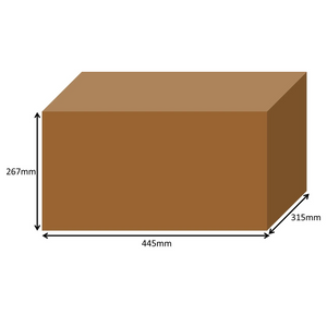445 x 315 x 267mm Long Cardboard Boxes - Single Wall 17.5" x 12.4" x 10.5"