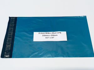 Blue Polythene Mailing Bag 35 x 21.6cm Medium Strength